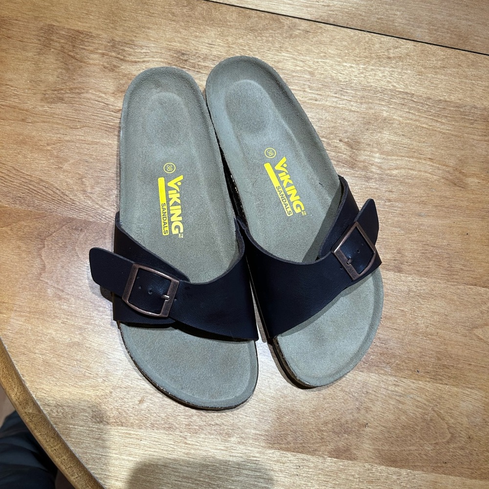 Viking Black Slide Sandals